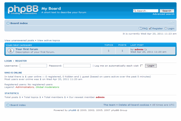 phpBB free forum bulletin board software solution